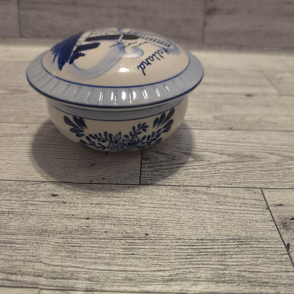 Deco Otelli Haarlem Handpainted Holland Windmill Trinket Dish Round - Picture 5 of 7